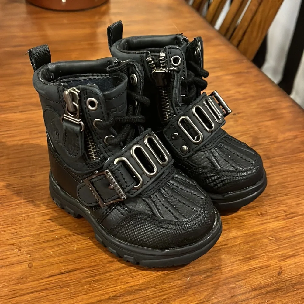 Polo Ralph Lauren Andres Boots Black new Preschool BoysToddlers Size 4